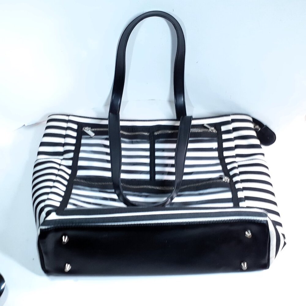 WOMEN’S TOTE BAG [BLACK-WHITE STRIPS] MODEL NO DOM576